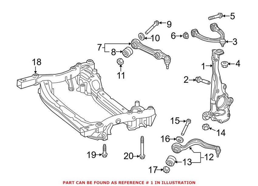 Mercedes Steering Knuckle - Front Driver Left 2053326500